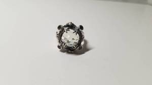 lot 5203 image: Handmade Gold Overlay Tropical Frog Prasiolite Cocktail Ring (Indonesia)- Retail$91.49