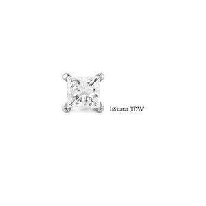 lot 5210 image: Montebello 14k White Gold Princess Single Diamond Stud Earring (H-I, I2-I3)- Retail$178.49