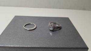 lot 5219 image: Divina Silver Overlay Cubic Zirconia Bridal Ring Set