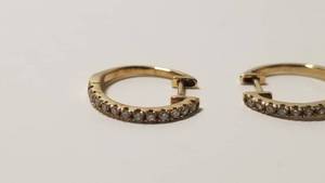 lot 5263 image: Yellow Gold Diamond Hoop Earrings AER-9846Y- Retail$332.49