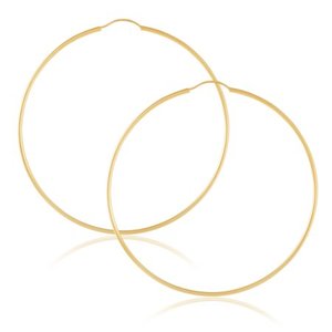 lot 5264 image: 14K Gold Endless Hoop Earrings 1-1.5mm Thick 10mm-60mm Diameters - Yellow Gold - Yellow Gold- Retail$268.49