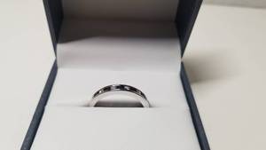 lot 5276 image: Montebello Jewelry 14k White Gold 12ct TGW Blue Sapphire and White Diamond Wedding Band- Retail$389.99