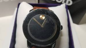 lot 5282 image: Movado Bold Leather Mens Watch- Retail$349.99