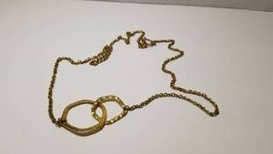 lot 5295 image: Handmade Brass Infinity Loop Long Necklace