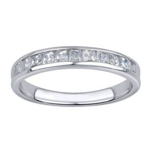 lot 5185 image: Divina 10KT Gold 12ct TDW 11-stone Princess Diamond Wedding Band- Retail$262.99