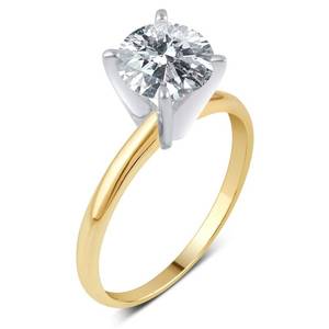 lot 5189 image: Divina 14KT Gold 1 34ct TDW Certified Round Diamond Solitaire Engagement Ring- Retail$2591.98