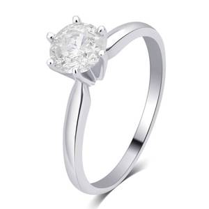 lot 5273 image: Divina 14K gold 12ct TDW Diamond Solitaire Engagement Ring I2)- Retail$583.49