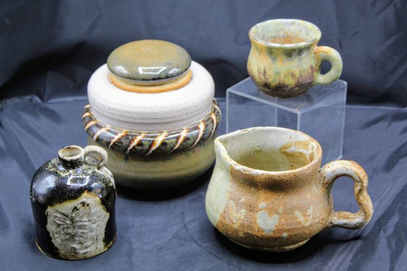 lot 1314 image: Assorted Vintage Pottery Glazed Lot Signed Pieces NA, Cindy Springer, Dean