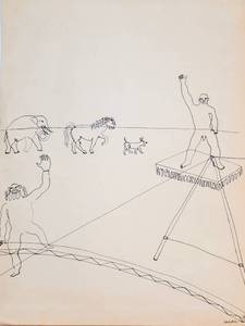 lot 1600 image: Alexander Calder, Circus Drawing, 1932 Print