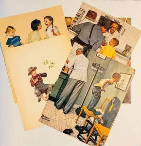 lot 1602 image: Norman Rockwell Lot of 5 Vintage Prints