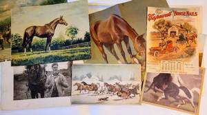 lot 1604 image: VintageAntique Art Lot of 10 pieces - Subject of Horses - Includes Photogravure �1893 by Gebbie & Co.