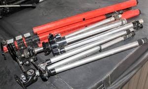 lot 1563 image: (2) Vintage FOCAL Camera Tripod 20-08-43 Extended 55 Folded 21, (1) Heavy Duty, Manufacturer Unknown