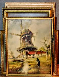 lot 1568 image: (5) Vintage Framed Prints Largest 9 x 11 and Smallest 9 x 7