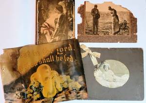 lot 1615 image: (4) Piece Lot of Antique Art & Photo