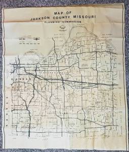 lot 1625 image: Vintage Map of Jackson County Missouri 52 x 40.75