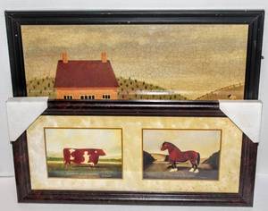 lot 1578 image: (2) Framed Modern Farmhouse Wall Decor