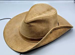 lot 1626 image: Vintage Henschel Aussie Leather Safari Hat - Large