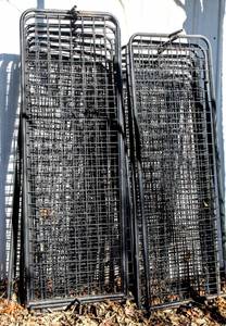 lot 1684 image: Lot of (7) Black Metal Wire Fencing Wall Panel 24 x 74