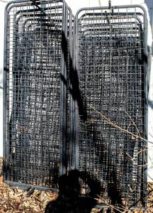 lot 1685 image: Lot of (7) Black Metal Wire Fencing Wall Panel 24 x 74