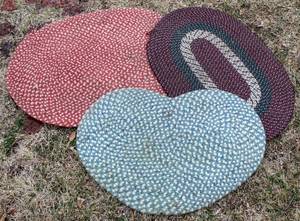 lot 21 image: (3) Woven Wool Floor Rugs Mats, 31 & 34