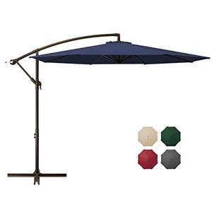 lot 6019 image: DOMICARE 10ft Offset Hanging Patio Umbrella with 8 Ribs, Outdoor Market Umbrella Easy Tilt Adjustment, Cantilever Umbrella for Backyard, Poolside, Lawn and Garden, Navy