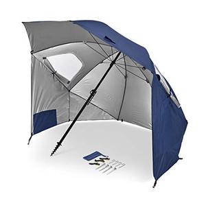 lot 6021 image: Sport-Brella Premiere XL UPF 50 Umbrella Shelter for Sun and Rain Protection (9-Foot, Blue)