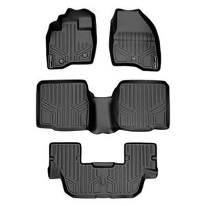 lot 6025 image: MAXLINER Floor Mats 3 Row Liner Set Black for 2011-2014 Ford Explorer Without 2nd Row Center Console