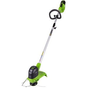 lot 6033 image: Greenworks 12-Inch 40V Cordless String Trimmer, 2.0 AH Battery Included 2101602