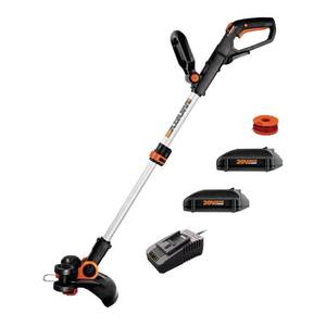 lot 6036 image: Worx 12 in. 20-Volt Max Lithium-Ion Cordless Grass TrimmerEdger with 2 2.0Ah Batteries amd 1 2Amp Charger