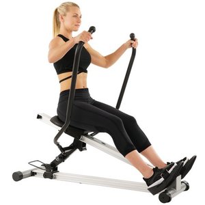 lot 6074 image: Sunny Health Fitness SF-RW5720 Full Motion Rower, 350lb Weight Cap