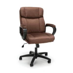 lot 6080 image: OFM Essentials Collection Plush Mid-Back Microfiber Office Chair, in Brown (ESS-3082-BRN)