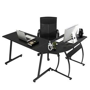 lot 6097 image: GreenForest L Shaped Gaming Computer Desk 58.1,L-Shape Corner Gaming Table,Writing Studying PC Laptop Workstation for Home Office Bedroom,Black