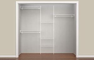 lot 6105 image: ClosetMaid 5636 SuperSlide 5-Feet to 8-Feet Closet Organizer Kit, White