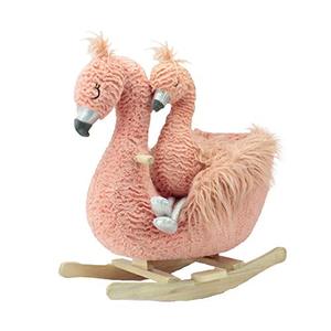 lot 6135 image: Soft Landing , Darling Duos, 2-Piece Plush & Joyride Character Rocker Bundle, Flamingo