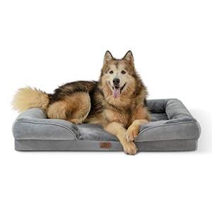lot 6142 image: Bedsure Orthopedic Dog Bed, Bolster Dog Beds for Extra Large Dogs - Foam Sofa with Removable Washable Cover, Waterproof Lining and Nonskid Bottom Couch