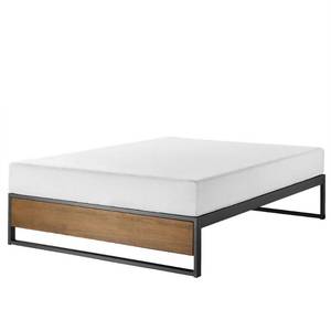 lot 6183 image: Zinus Good Design Winner Suzanne 14 in. Brown Full Metal and Wood Platforma Bed Frame