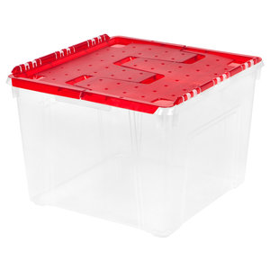 lot 6249 image: IRIS USA, 60 Qt. Holiday Storage Box w Ornament Dividers, 2 Pack