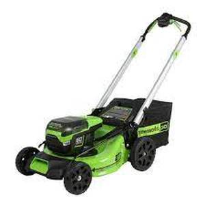 lot 6055 image: Greenworks Pro 60 Volt Cordless Self Propelled Lawn Mower Sealed