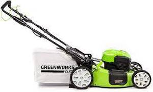 lot 6056 image: Greenworks 21-inch 40v Brushless Self-propelled Mower 6ah Battery And Charger...