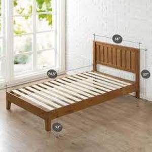 lot 6166 image: Zinus Alexis 12 Inch Deluxe Wood Platform Bed  No Box Spring Needed  Wood S...