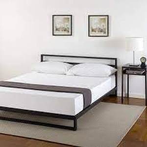 lot 6184 image: Zinus Trisha 7 Inch Platforma Bed Frame With Headboard  Mattress Foundation  B