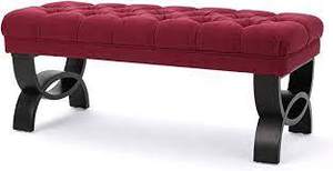 lot 6267 image: Christopher Knight Home Scarlett Tufted Fabri Ottoman Bench