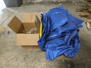 lot 8900 image: Tarps And 3 Inch Threaded Valve Gates