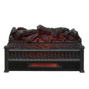 lot 17 image: Mr. Heater 23-in W 5100-BTU Black Electric Fireplace Logs Heater Included Thermostat Remote Control Included