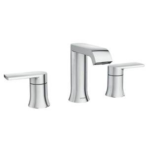 lot 30 image: moen genta 8 in. widespread 2-handle bathroom faucet in chrome hardware included