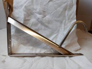 lot 51 image: Heavy Duty Shelf and Rod Bracket Brushed Nickel Qty10