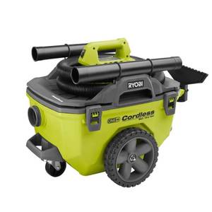 lot 61 image: Ryobi 18 Volt Wet Dry Vacuum 6 Gal. 80 CFM Cordless Compact P770