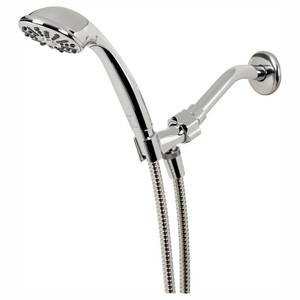 lot 115 image: Glacier Bay 1-Spray 3.3 in. Single Wall Mount Handheld Shower Head in Chrome, Grey