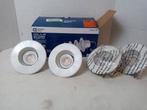 lot 140 image: Commercial Electric 4 In. Color Changing Integrated Recessed Trim Led Qty 4 Pack