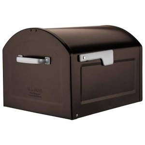 lot 156 image: Centennial Extra Large Capacity Post Mount Mailbox Rubbed Bronze